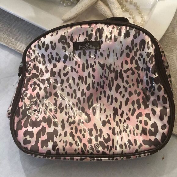 Modella Pink, leopard cosmetic travel bag - Picture 1 of 4